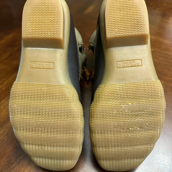 Sperry Saltwater Duck Boots / Olive & Brown / wmns sz 7.0 - Picture 5 of 6